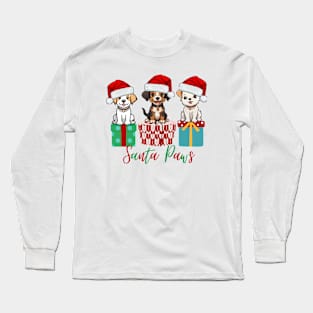 Santa Paws Christmas Puppies Long Sleeve T-Shirt